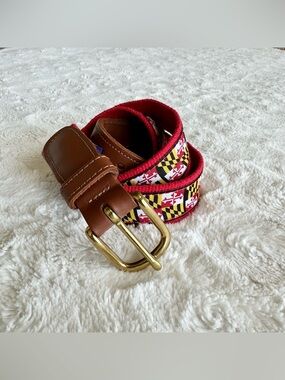Maryland Flag Belt Mens 34 Red Charm City Clothing Co Canvas Buckle Baltimore